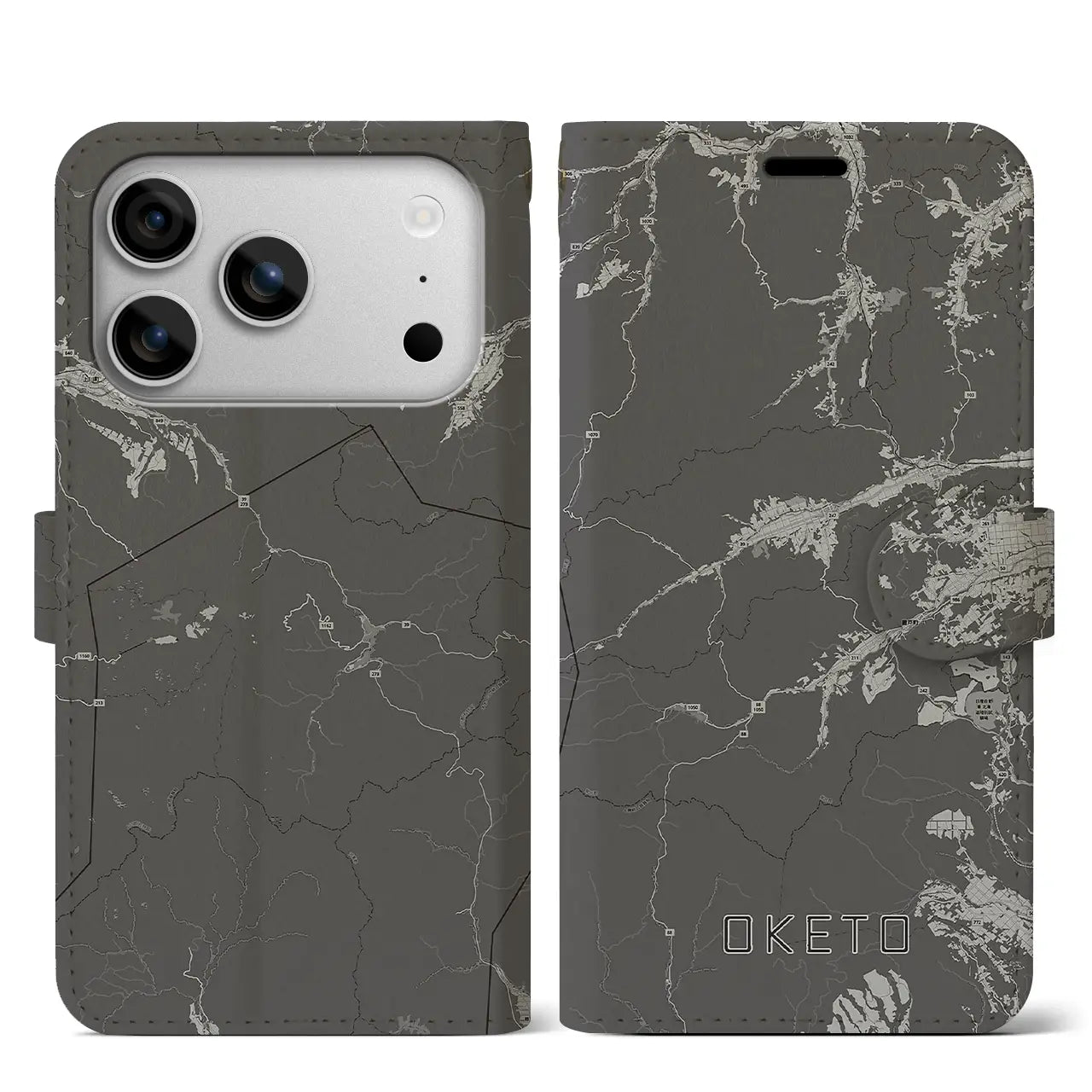 【置戸(北海道)】地図柄iPhoneケース(手帳タイプ)