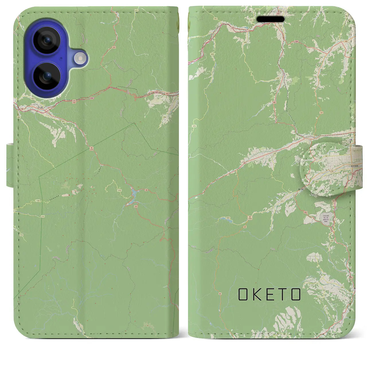【置戸(北海道)】地図柄iPhoneケース(手帳タイプ)ナチュラル・iPhone 16 Pro Max 用