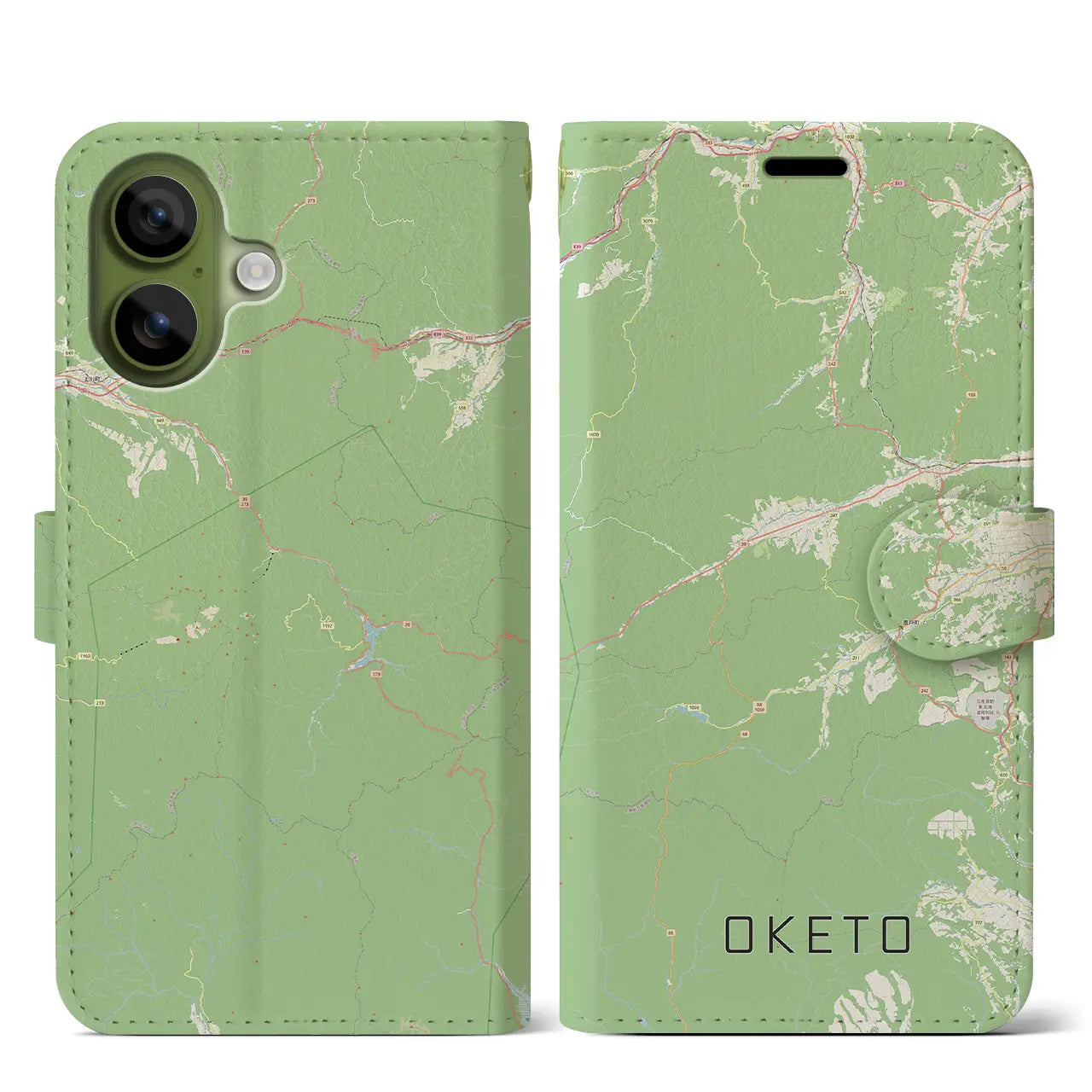 【置戸(北海道)】地図柄iPhoneケース(手帳タイプ)