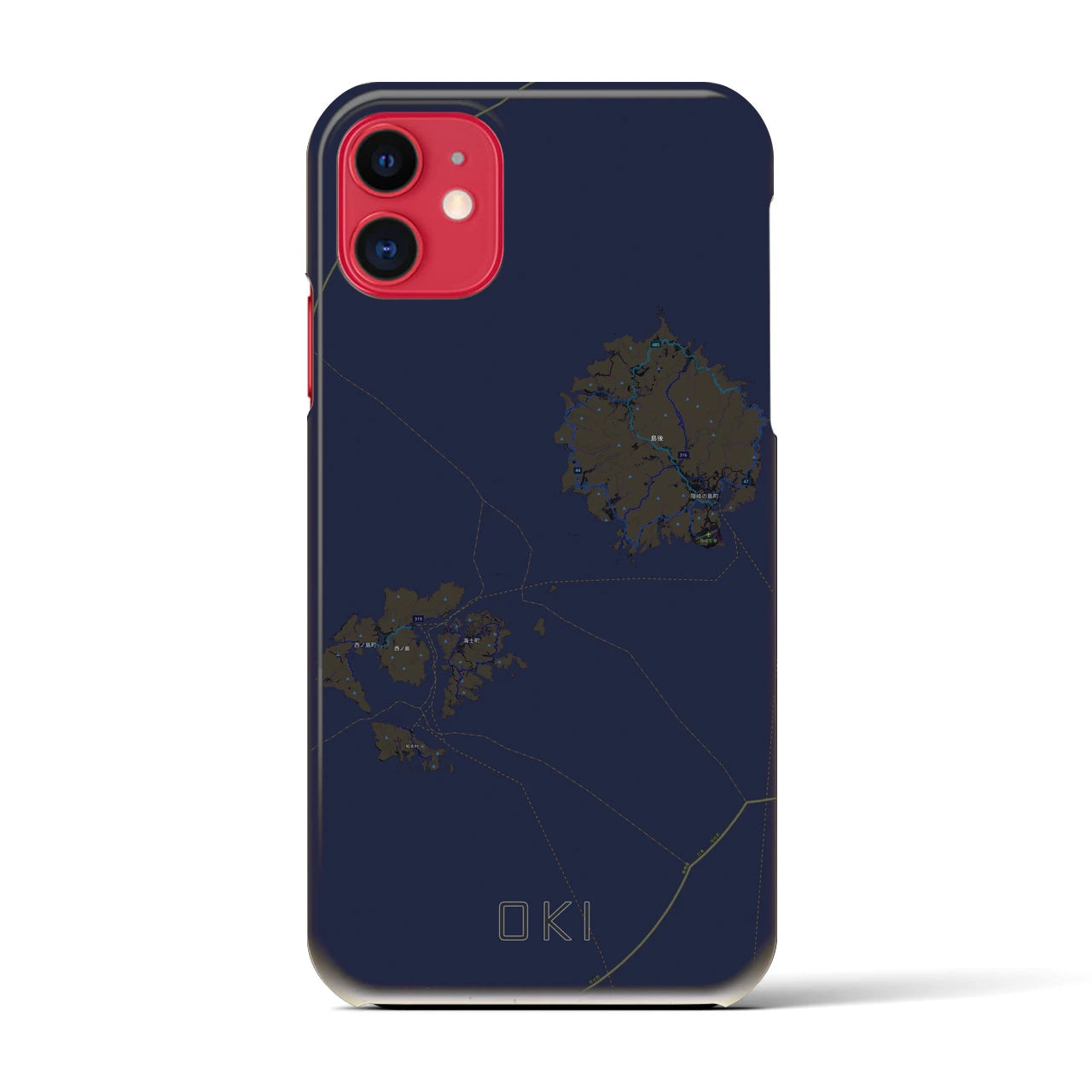 【隠岐(島根県)】地図柄iPhoneケース(バックカバータイプ)