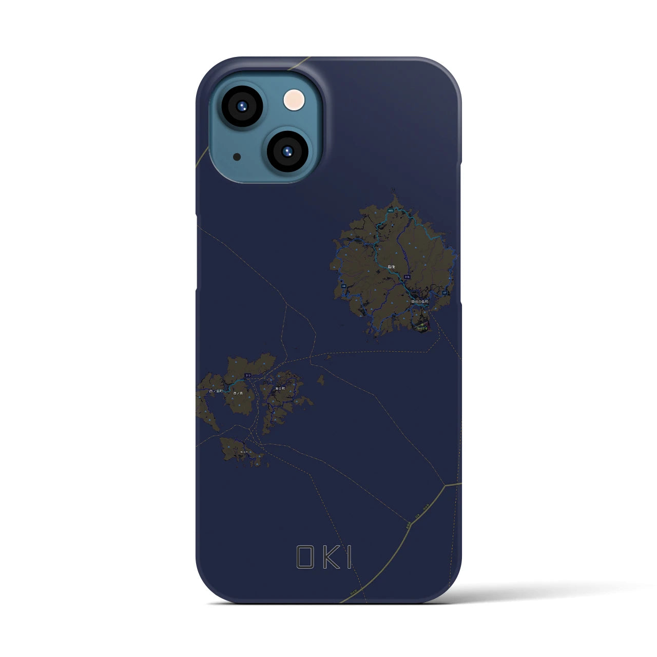 【隠岐(島根県)】地図柄iPhoneケース(バックカバータイプ)