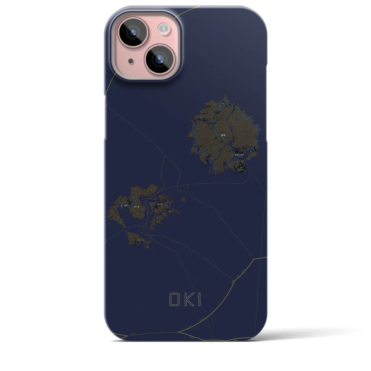 【隠岐(島根県)】地図柄iPhoneケース(バックカバータイプ)
