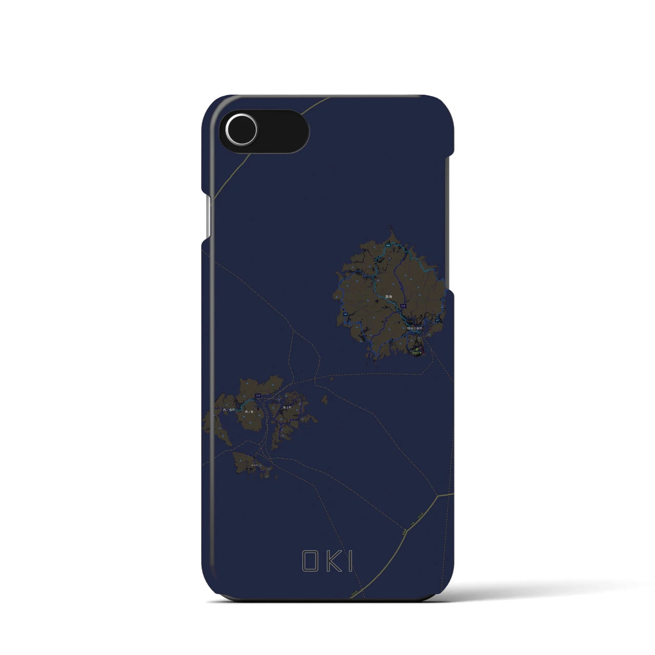 【隠岐(島根県)】地図柄iPhoneケース(バックカバータイプ)
