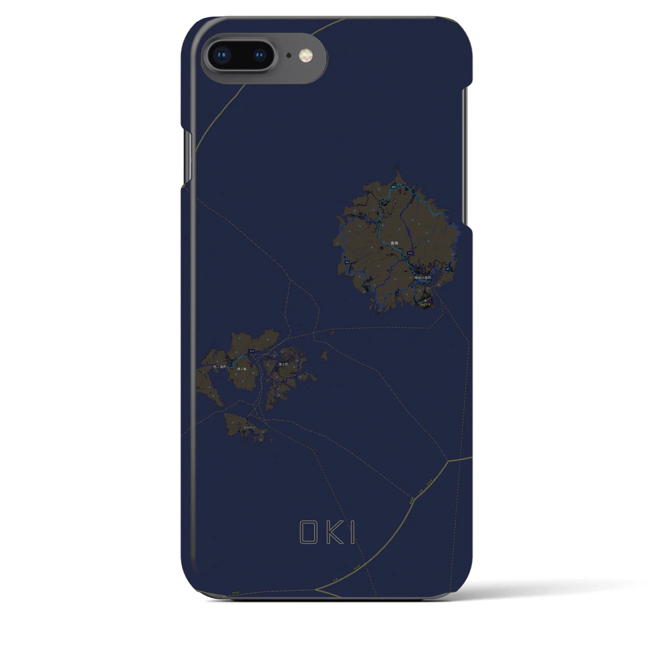 【隠岐(島根県)】地図柄iPhoneケース(バックカバータイプ)