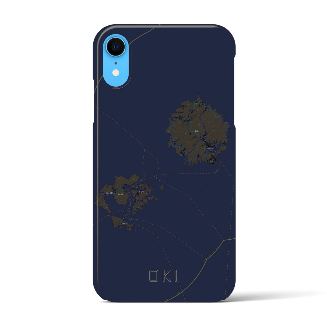 【隠岐(島根県)】地図柄iPhoneケース(バックカバータイプ)
