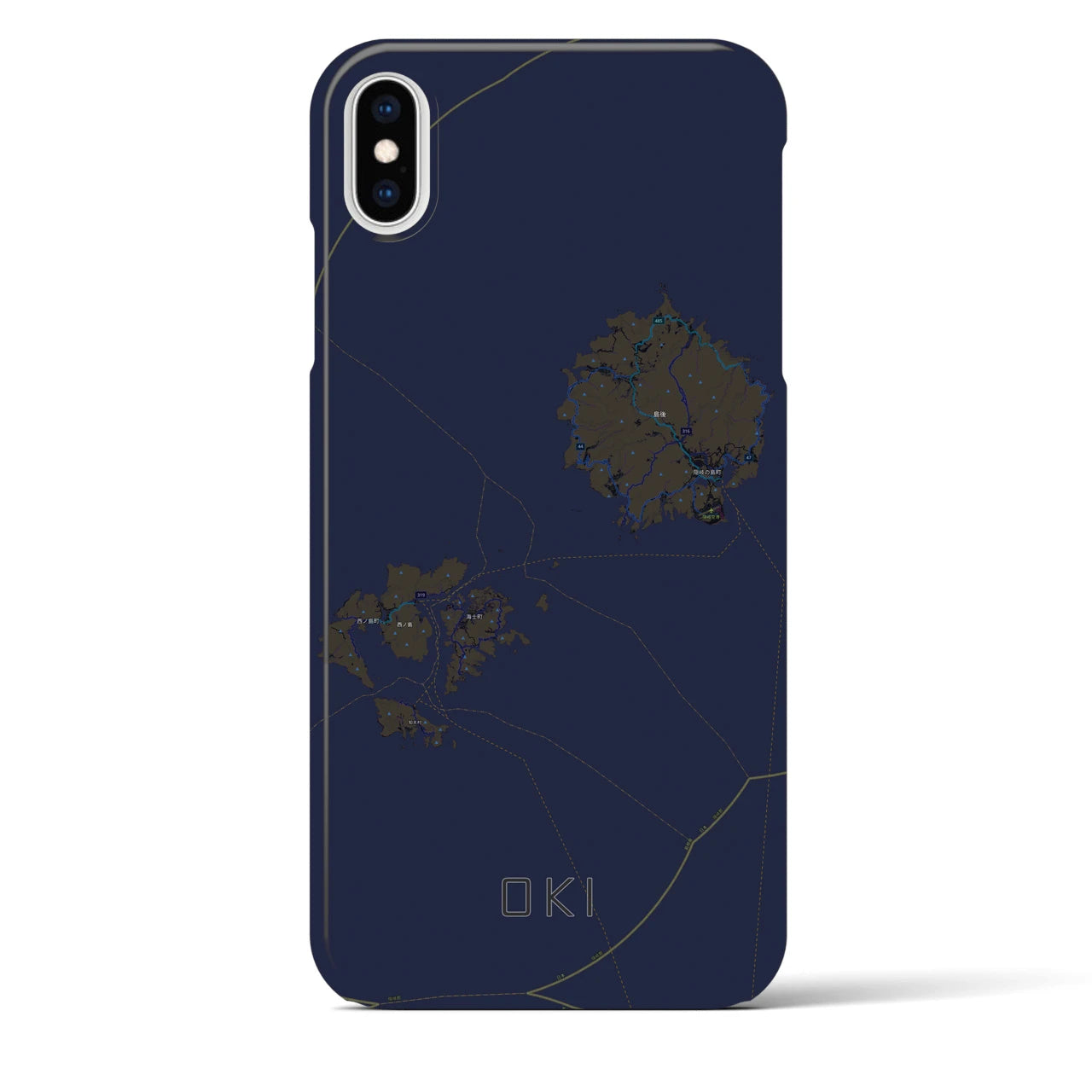【隠岐(島根県)】地図柄iPhoneケース(バックカバータイプ)