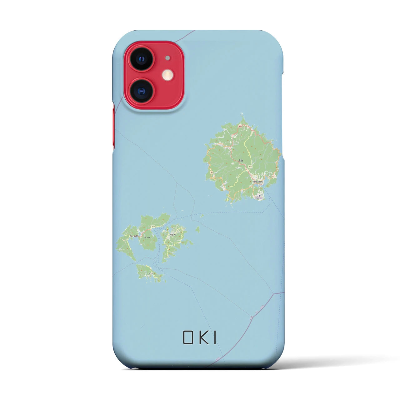 【隠岐(島根県)】地図柄iPhoneケース(バックカバータイプ)