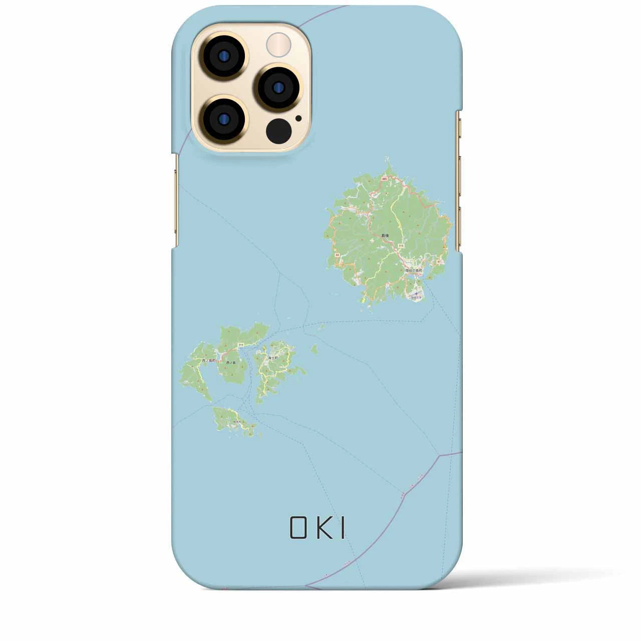 【隠岐(島根県)】地図柄iPhoneケース(バックカバータイプ)