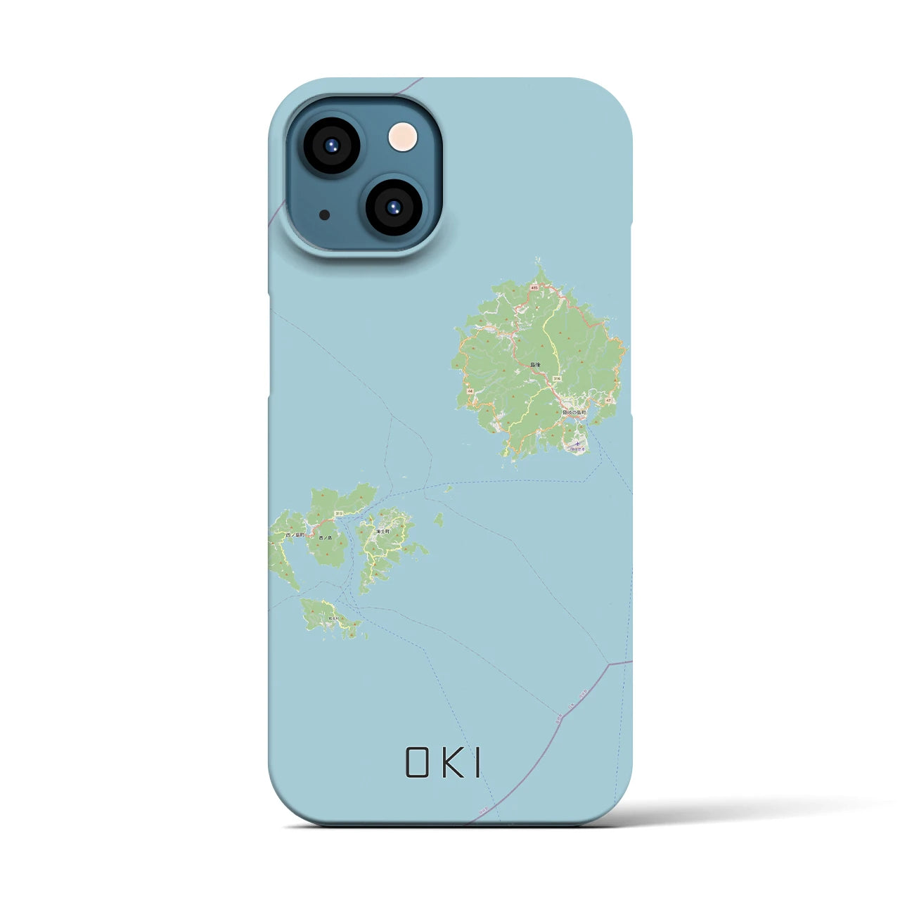 【隠岐(島根県)】地図柄iPhoneケース(バックカバータイプ)
