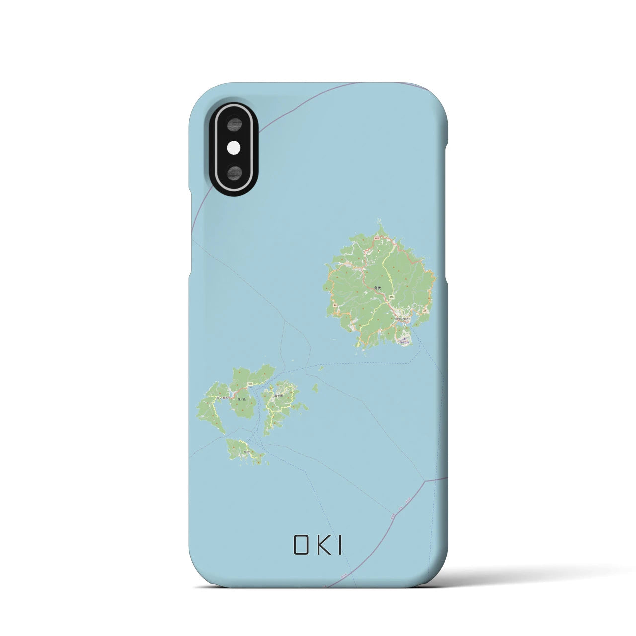 【隠岐(島根県)】地図柄iPhoneケース(バックカバータイプ)