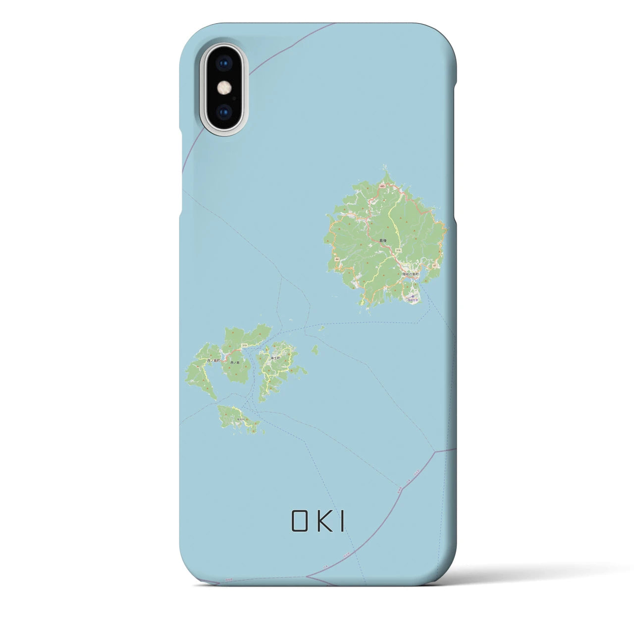 【隠岐(島根県)】地図柄iPhoneケース(バックカバータイプ)
