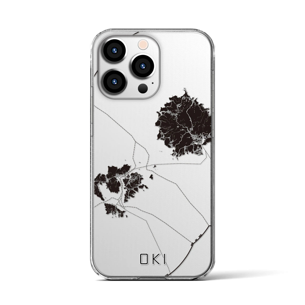 【隠岐(島根県)】地図柄iPhoneケース(クリアタイプ)
