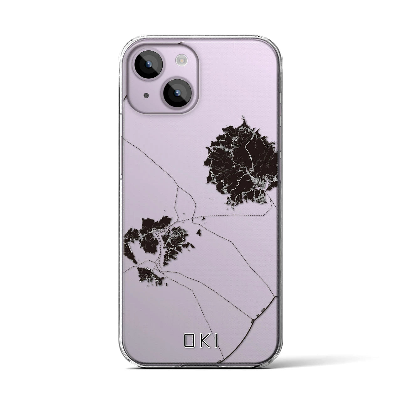 【隠岐(島根県)】地図柄iPhoneケース(クリアタイプ)