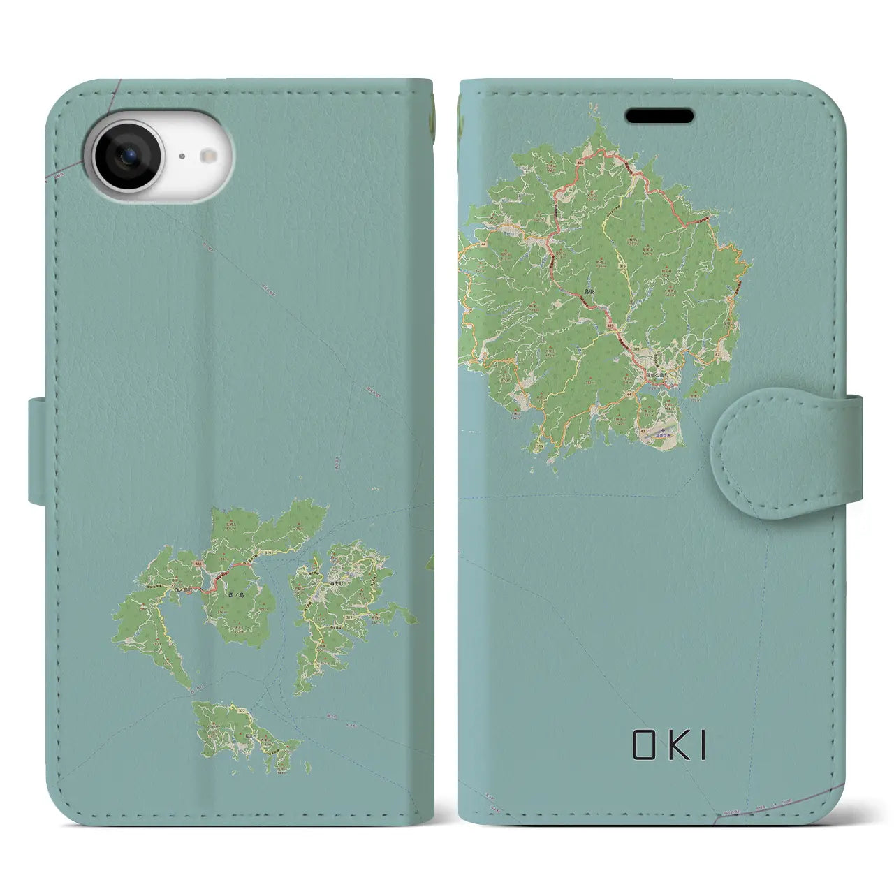 【隠岐(島根県)】地図柄iPhoneケース(手帳タイプ)
