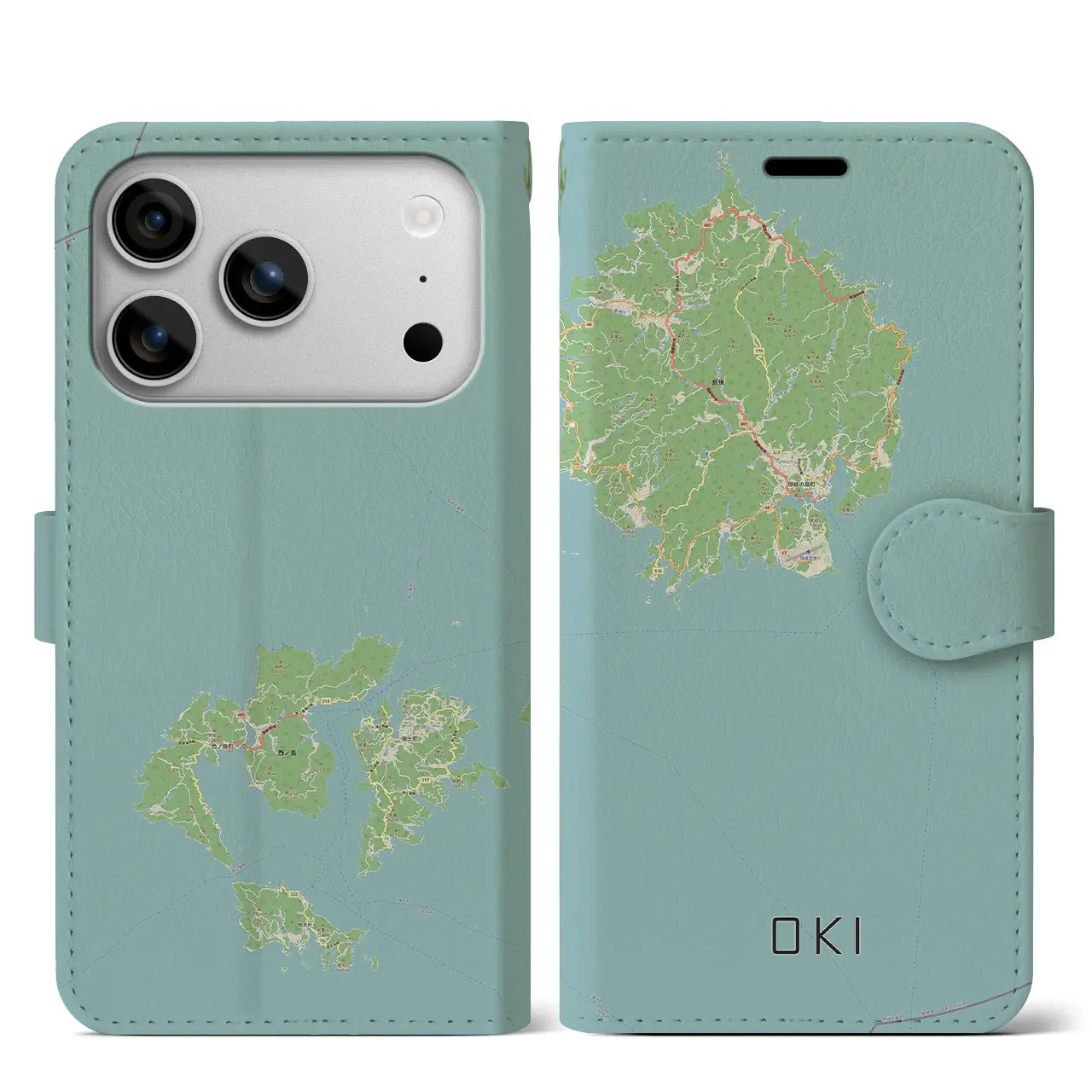 【隠岐(島根県)】地図柄iPhoneケース(手帳タイプ)