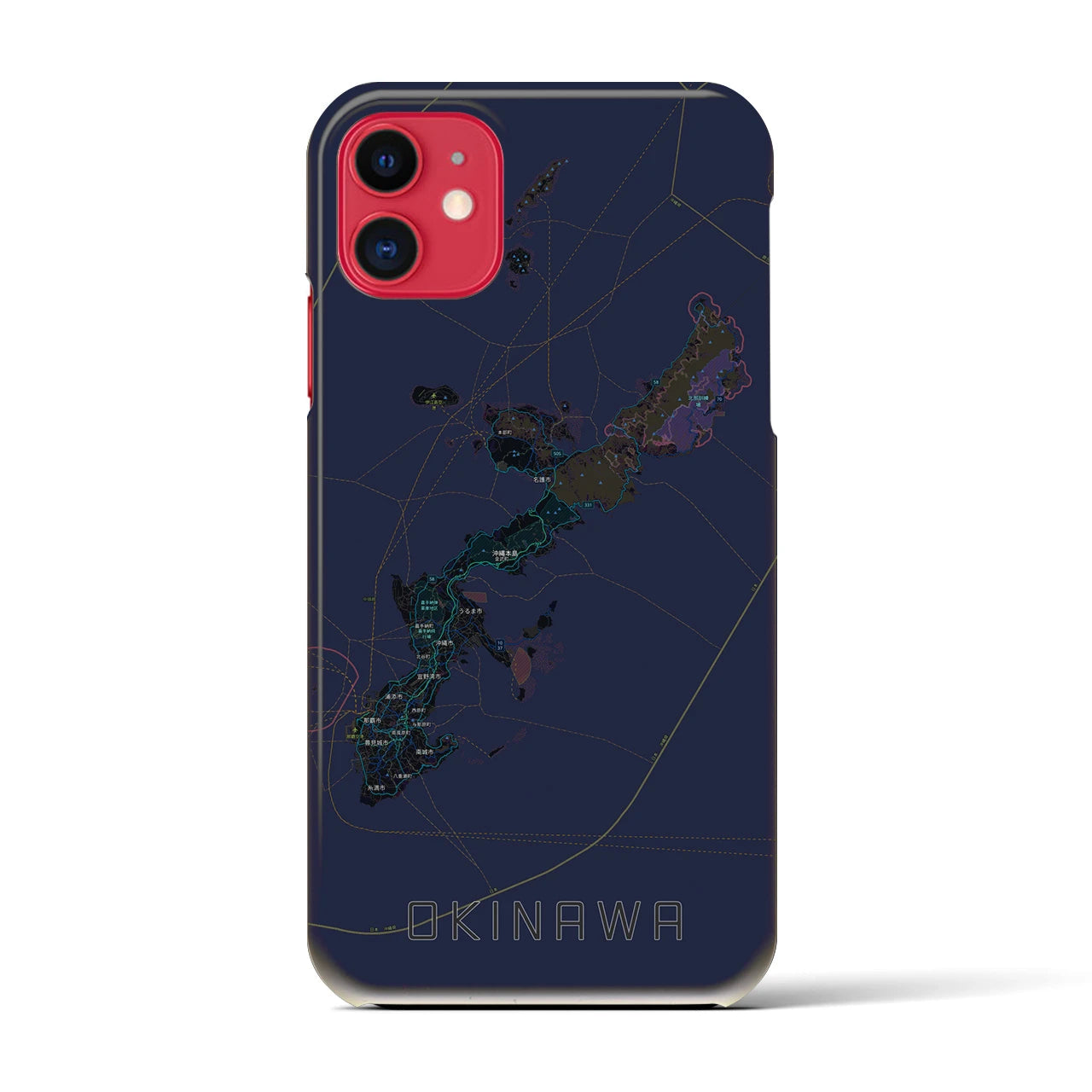 【沖縄2(沖縄県)】地図柄iPhoneケース(バックカバータイプ)