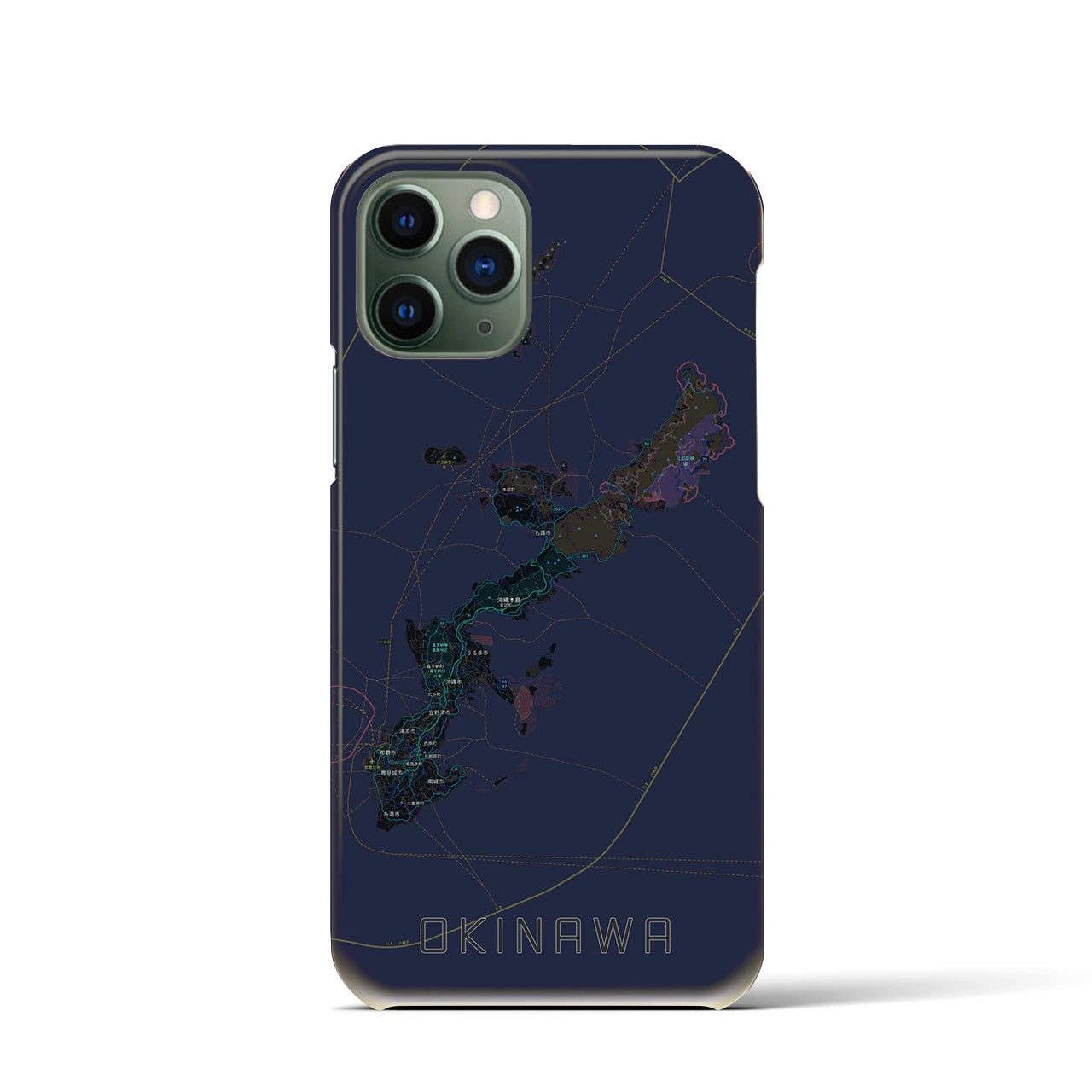【沖縄2(沖縄県)】地図柄iPhoneケース(バックカバータイプ)