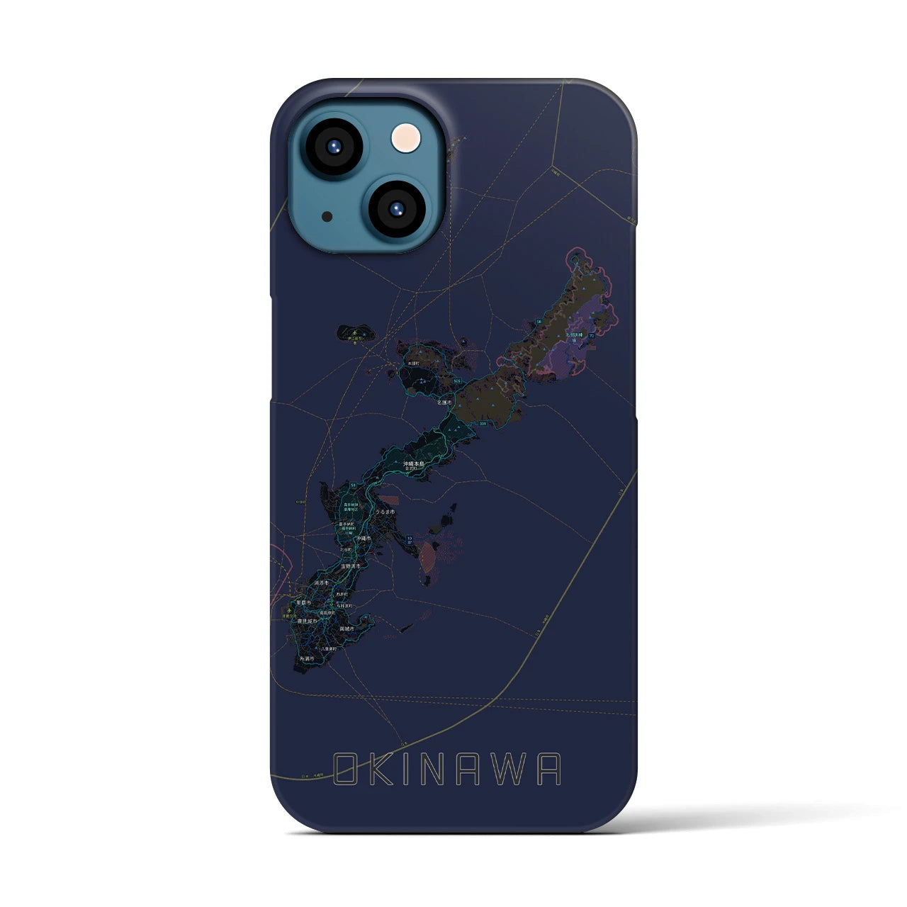【沖縄2(沖縄県)】地図柄iPhoneケース(バックカバータイプ)