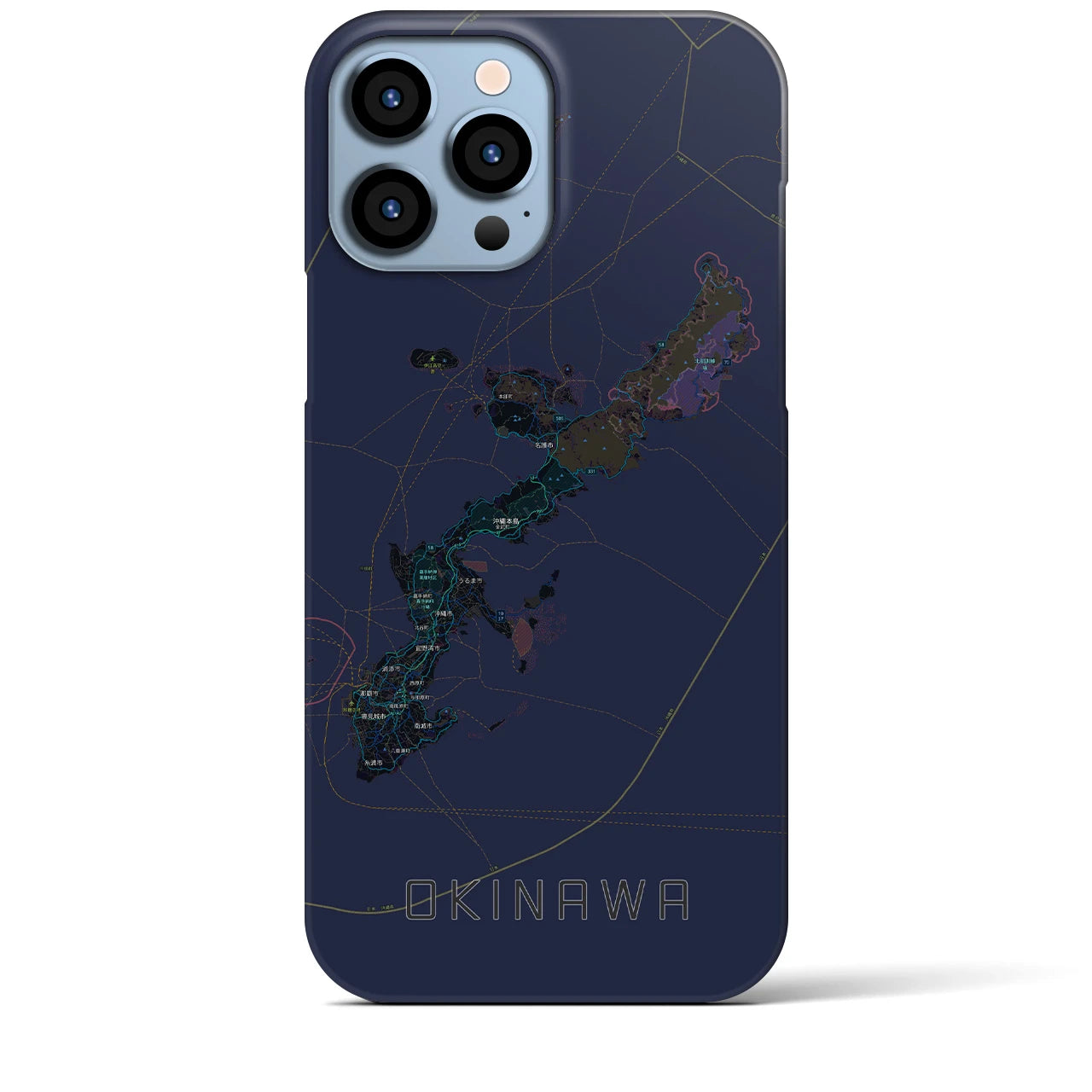 【沖縄2(沖縄県)】地図柄iPhoneケース(バックカバータイプ)