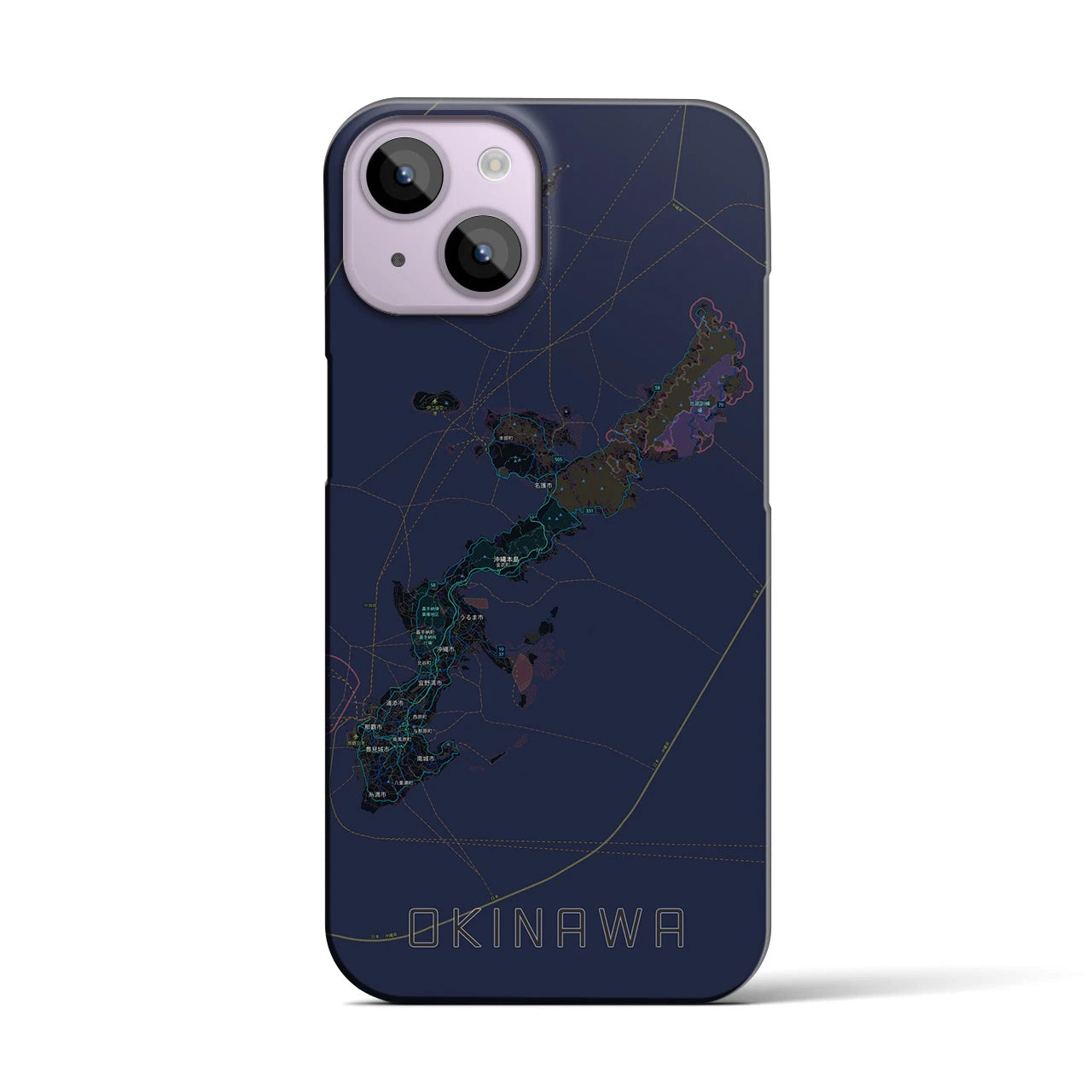 【沖縄2(沖縄県)】地図柄iPhoneケース(バックカバータイプ)