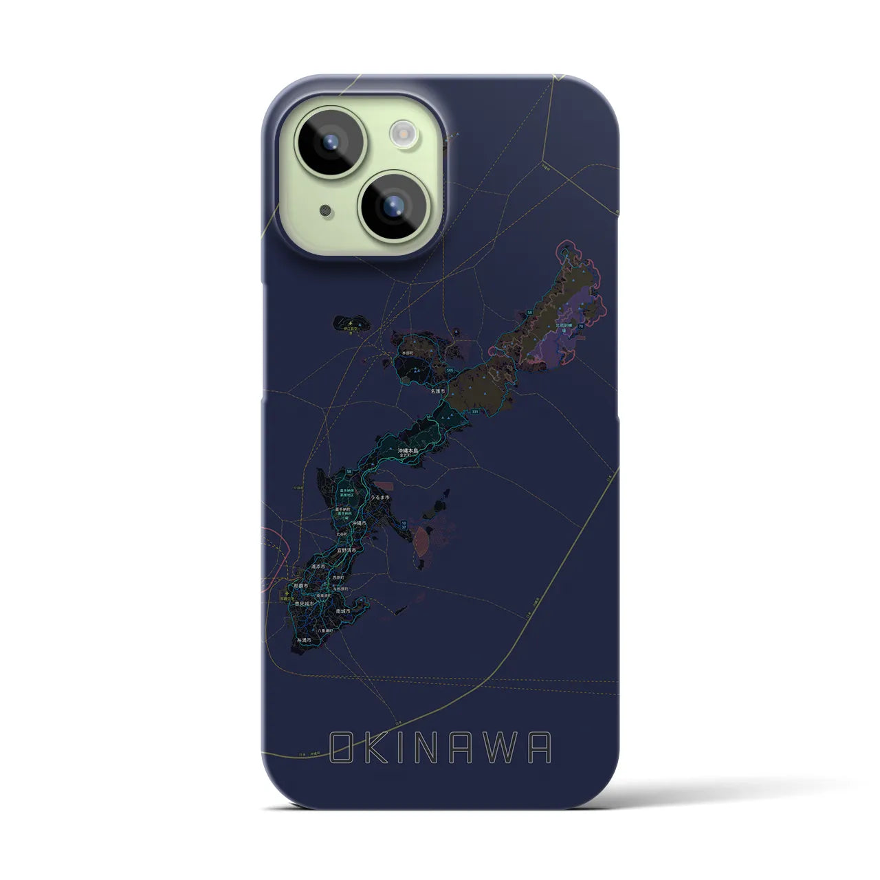 【沖縄2(沖縄県)】地図柄iPhoneケース(バックカバータイプ)