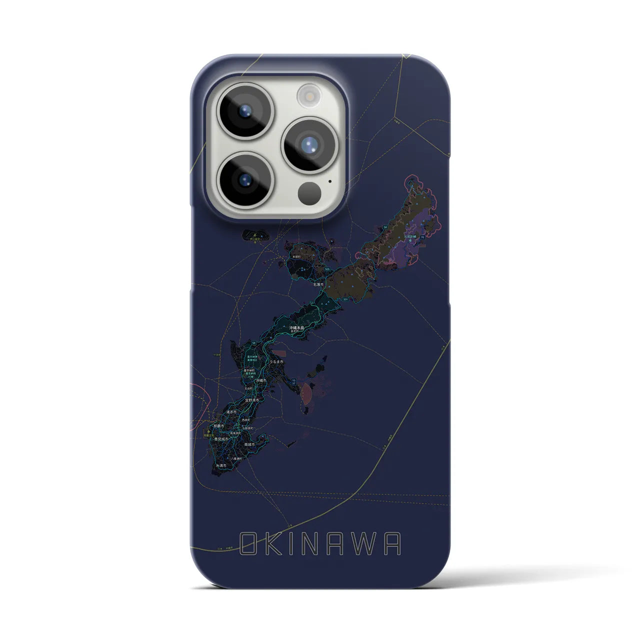 【沖縄2(沖縄県)】地図柄iPhoneケース(バックカバータイプ)
