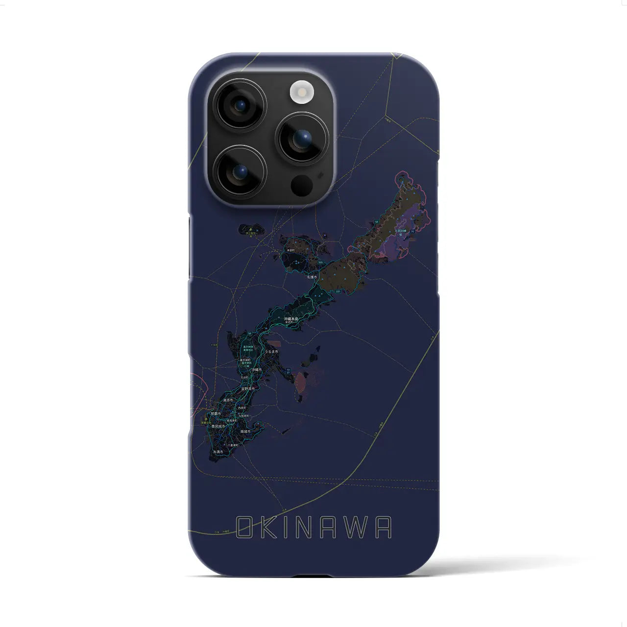 【沖縄2(沖縄県)】地図柄iPhoneケース(バックカバータイプ)