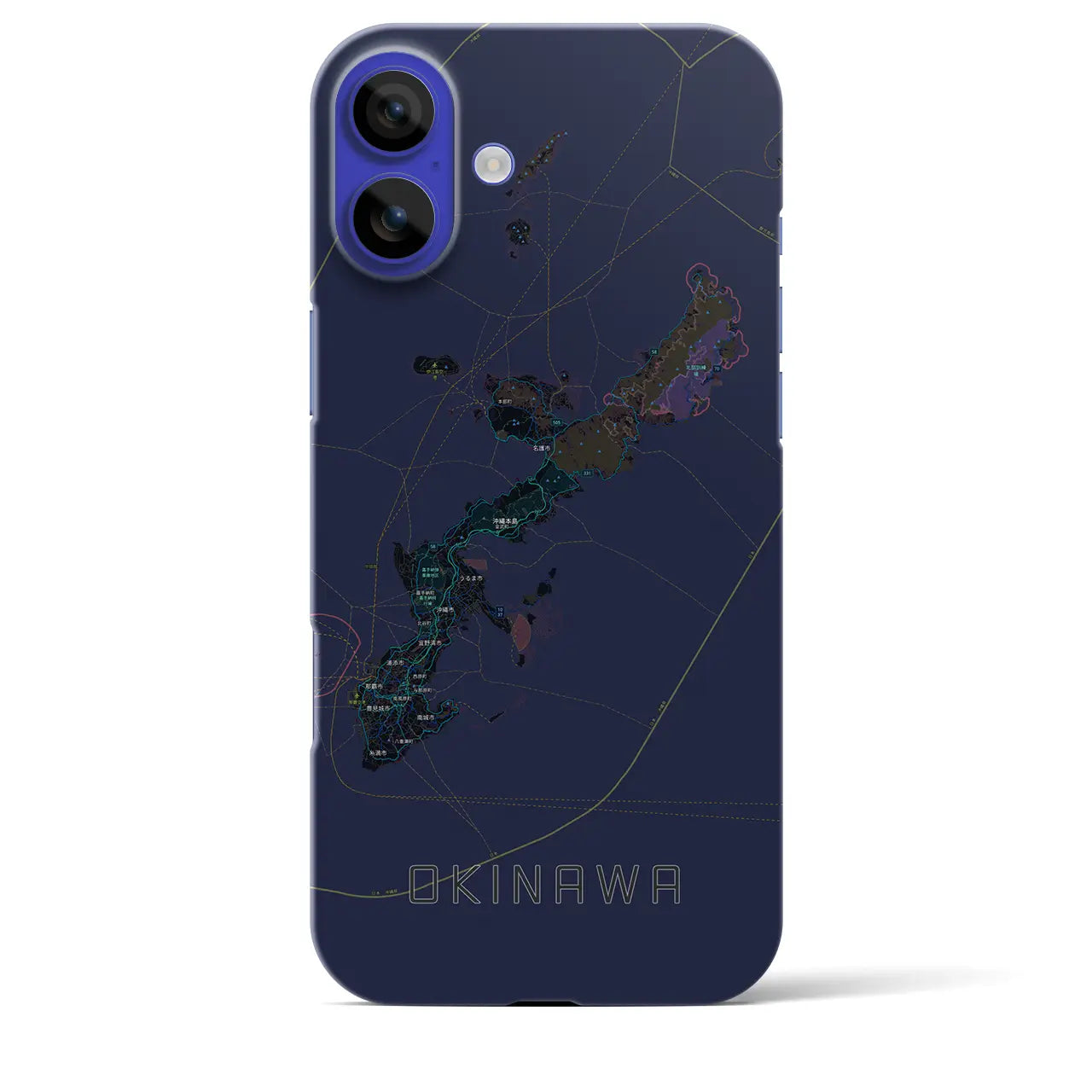 【沖縄2(沖縄県)】地図柄iPhoneケース(バックカバータイプ)