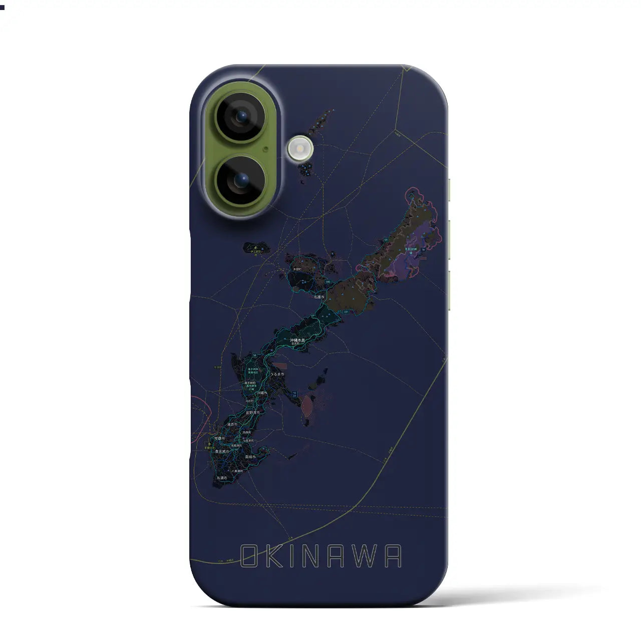 【沖縄2(沖縄県)】地図柄iPhoneケース(バックカバータイプ)