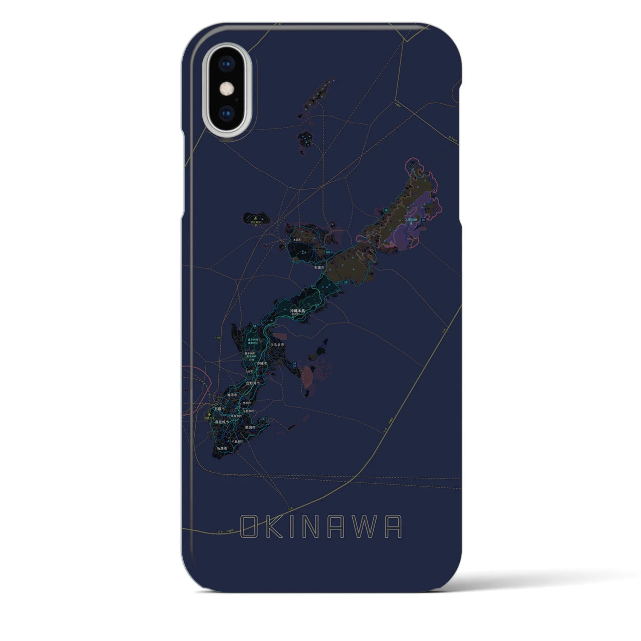 【沖縄2(沖縄県)】地図柄iPhoneケース(バックカバータイプ)