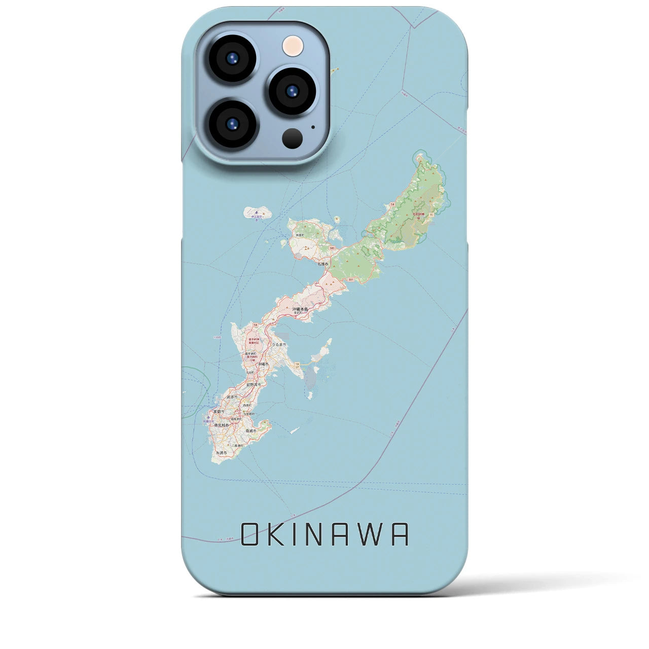【沖縄2(沖縄県)】地図柄iPhoneケース(バックカバータイプ)