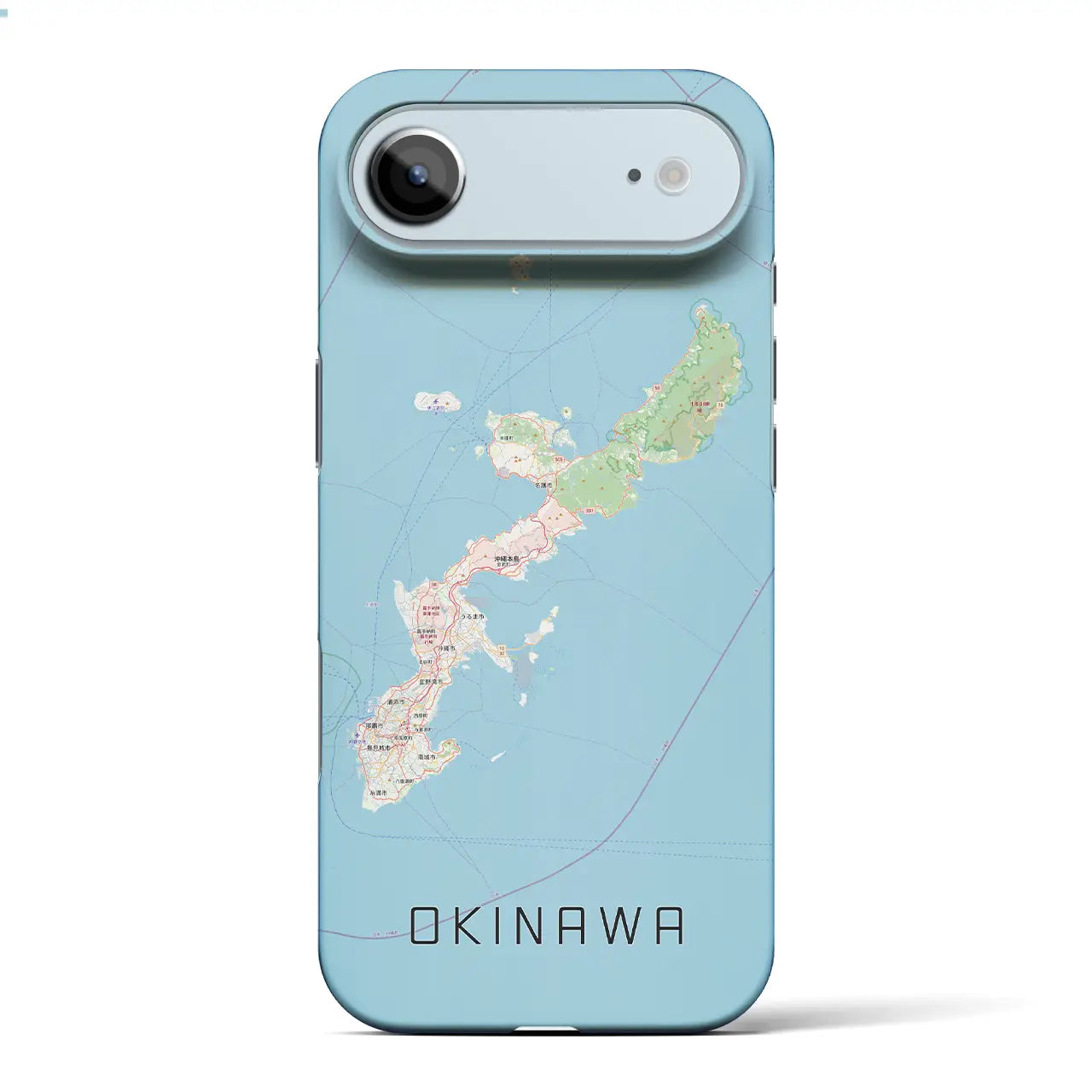 【沖縄2(沖縄県)】地図柄iPhoneケース(バックカバータイプ)ブラック・iPhone 17 Pro Max 用