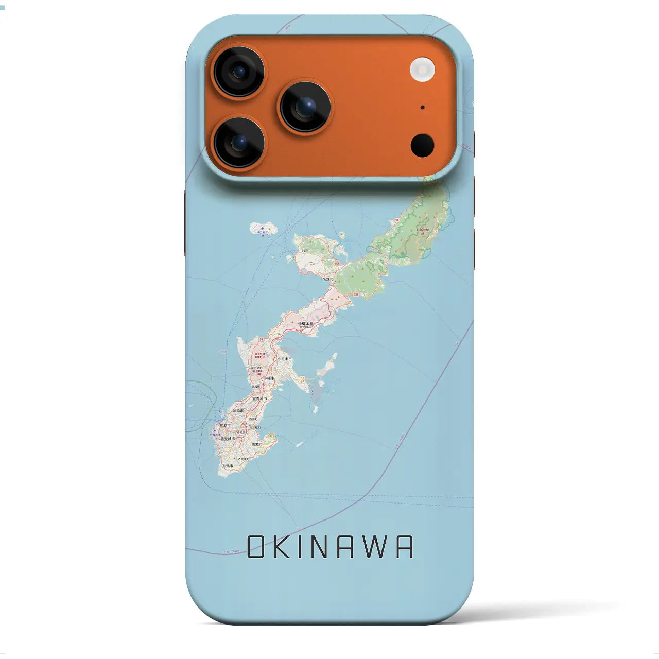 【沖縄2(沖縄県)】地図柄iPhoneケース(バックカバータイプ)ナチュラル・iPhone 17 Pro Max 用