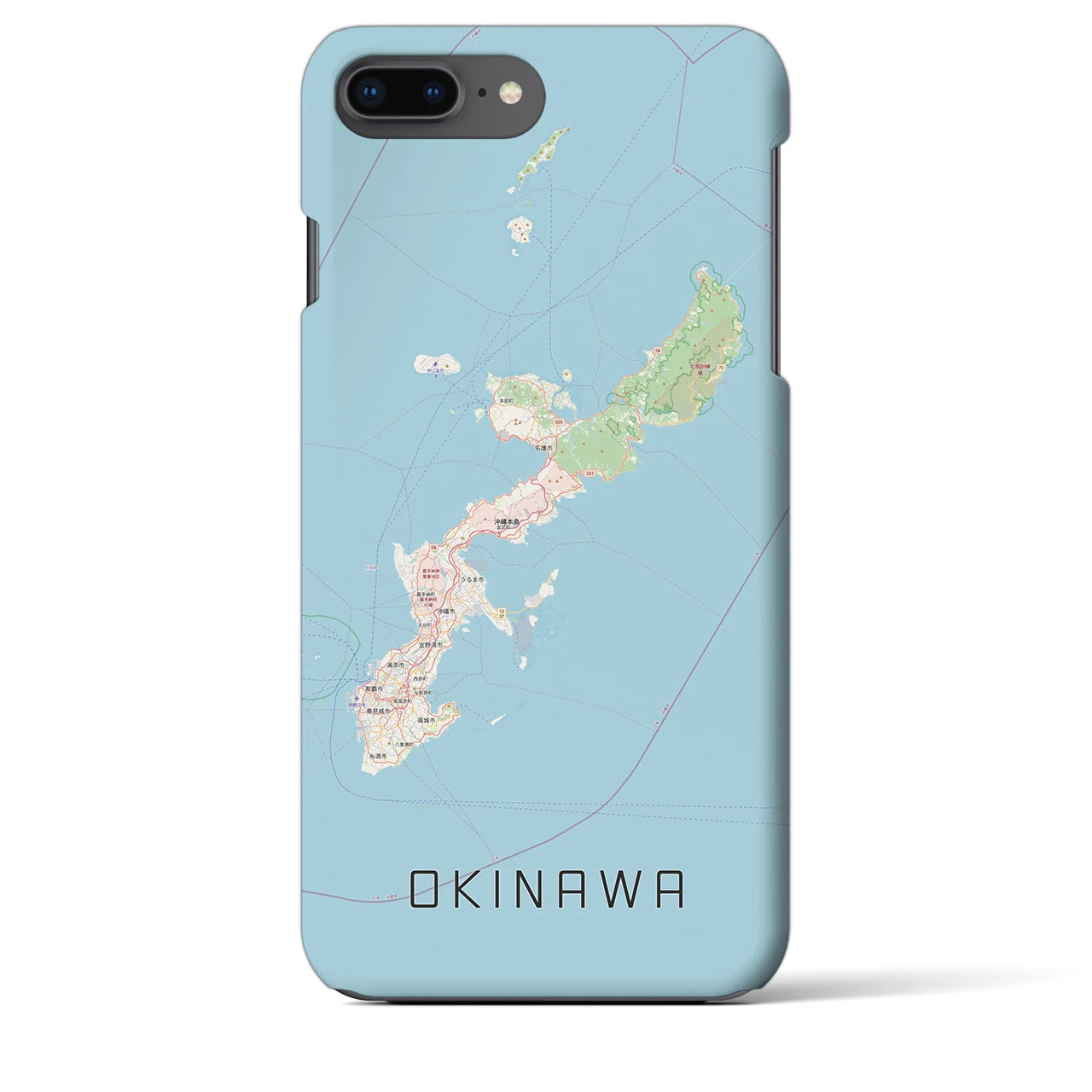【沖縄2(沖縄県)】地図柄iPhoneケース(バックカバータイプ)ナチュラル・iPhone 8Plus /7Plus / 6sPlus / 6Plus 用