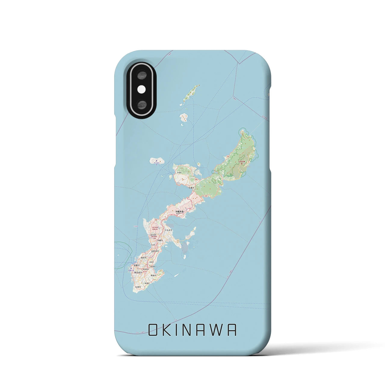 【沖縄2(沖縄県)】地図柄iPhoneケース(バックカバータイプ)