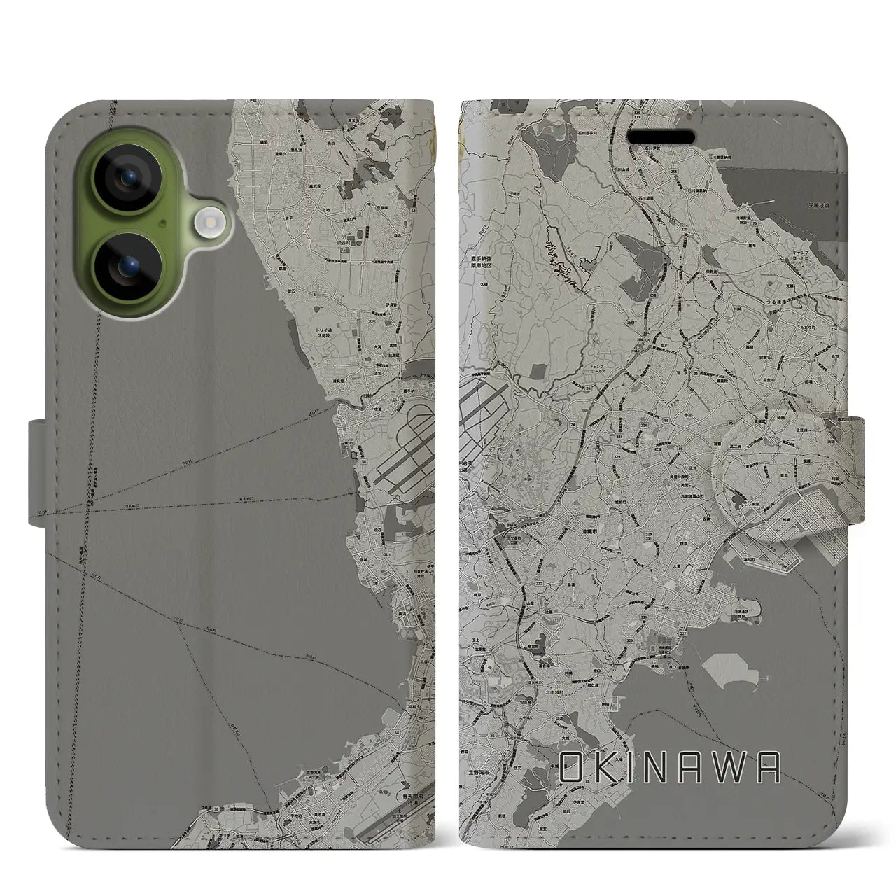 【沖縄(沖縄県)】地図柄iPhoneケース(手帳タイプ)