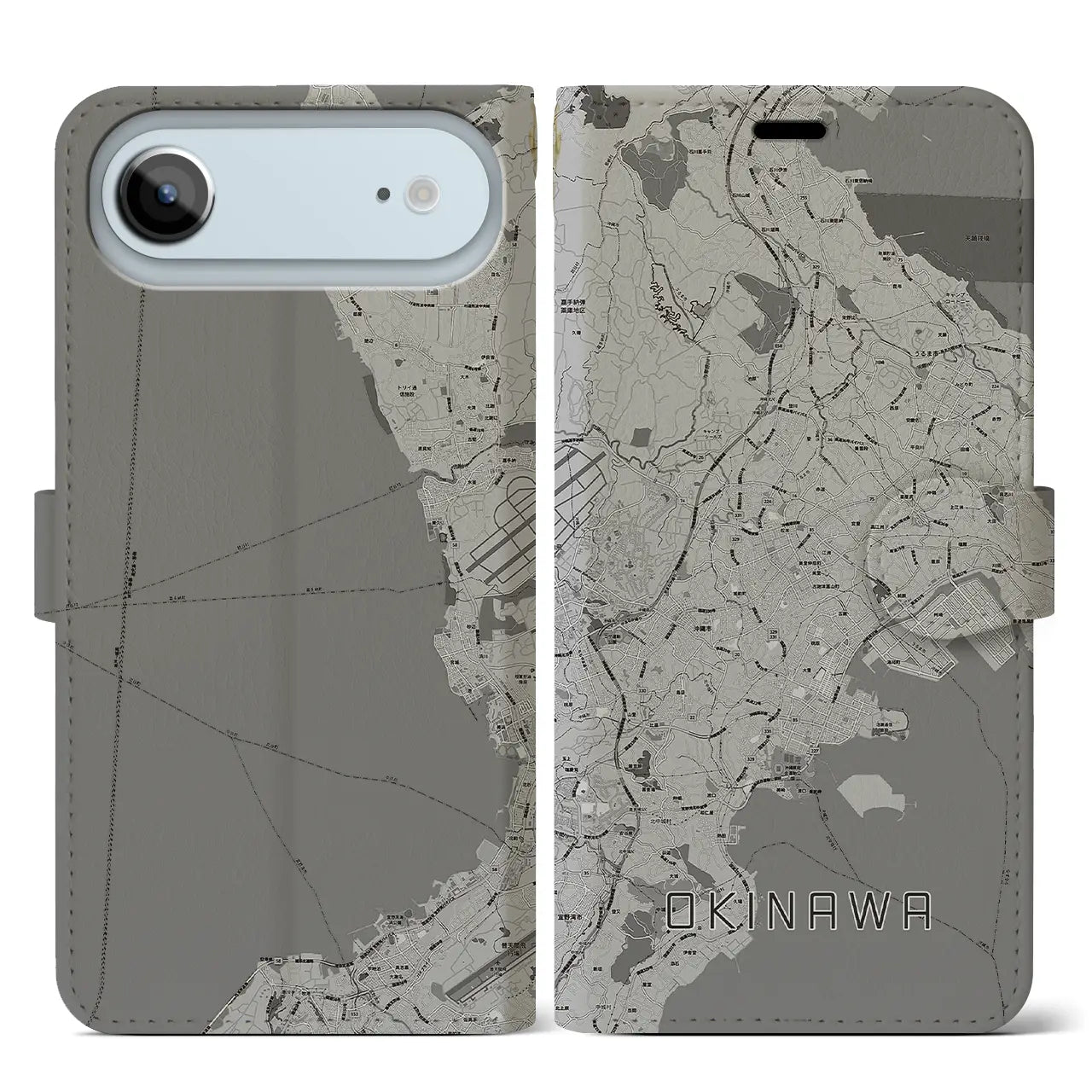 【沖縄(沖縄県)】地図柄iPhoneケース(手帳タイプ)