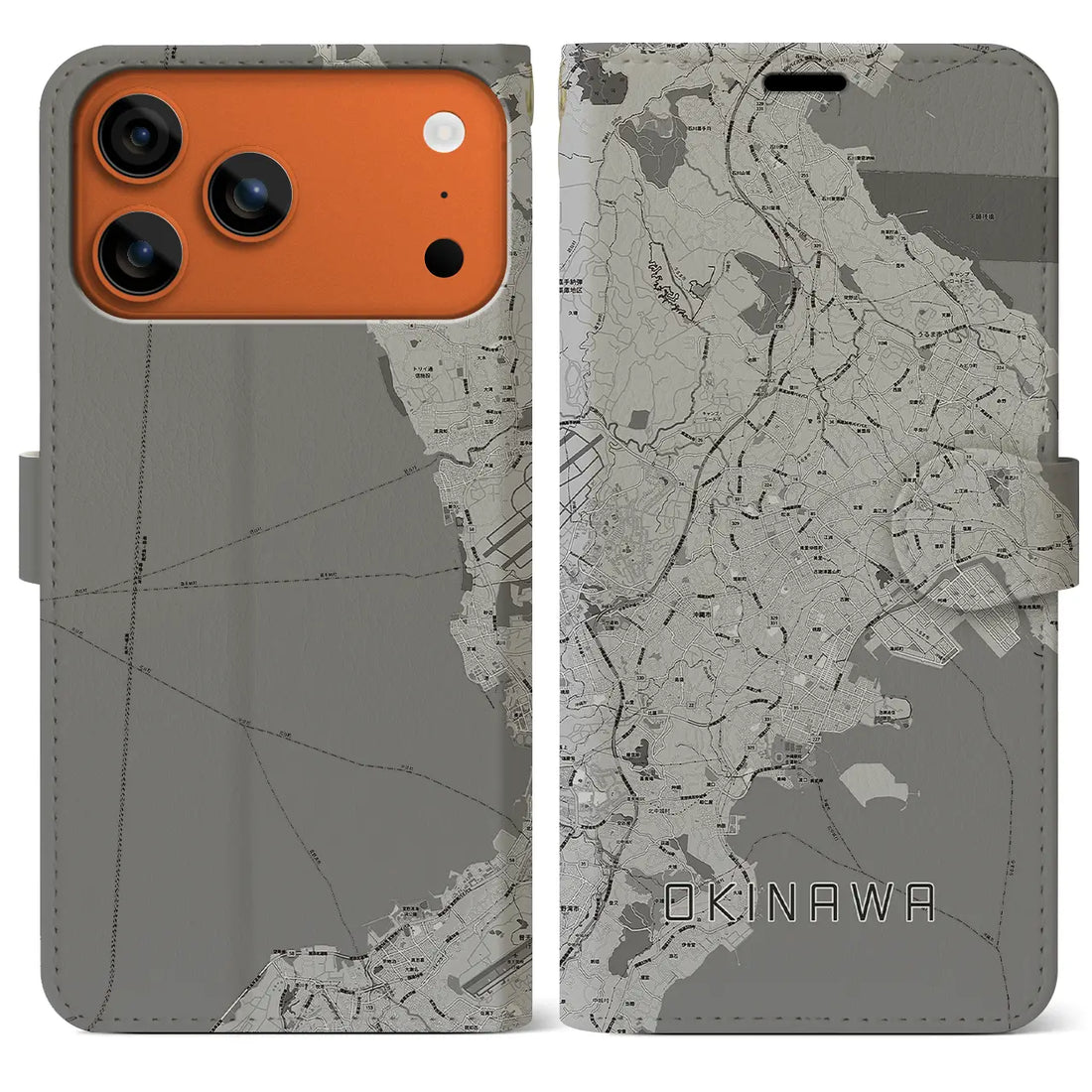 【沖縄(沖縄県)】地図柄iPhoneケース(手帳タイプ)