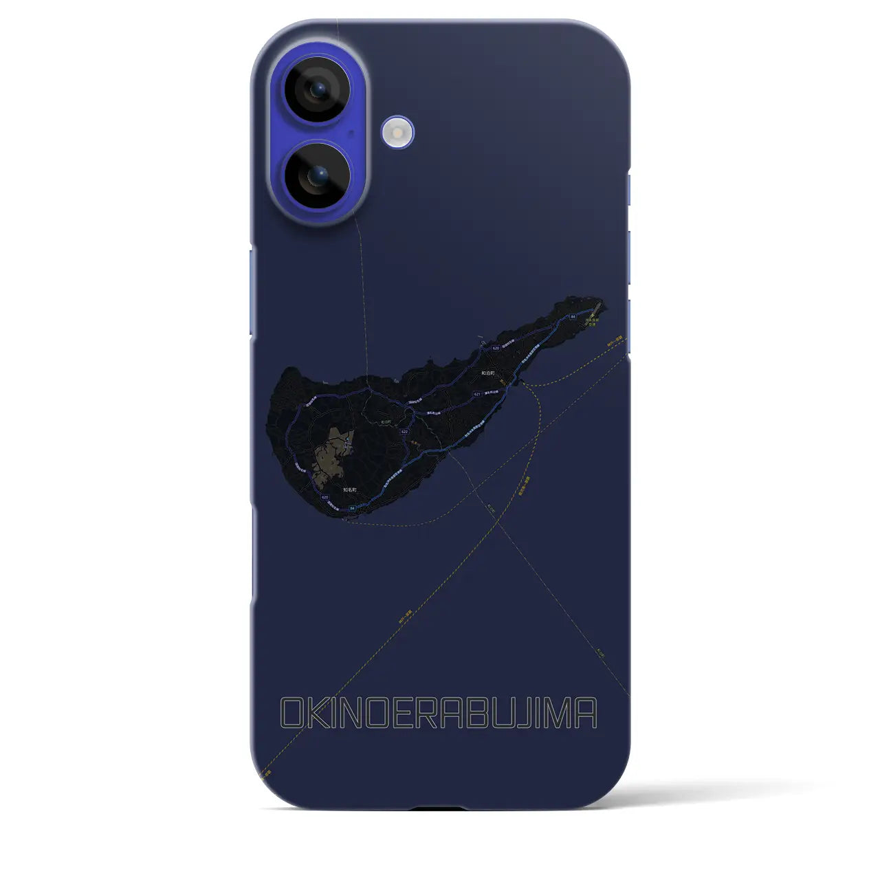 【沖永良部島(鹿児島県)】地図柄iPhoneケース(バックカバータイプ)