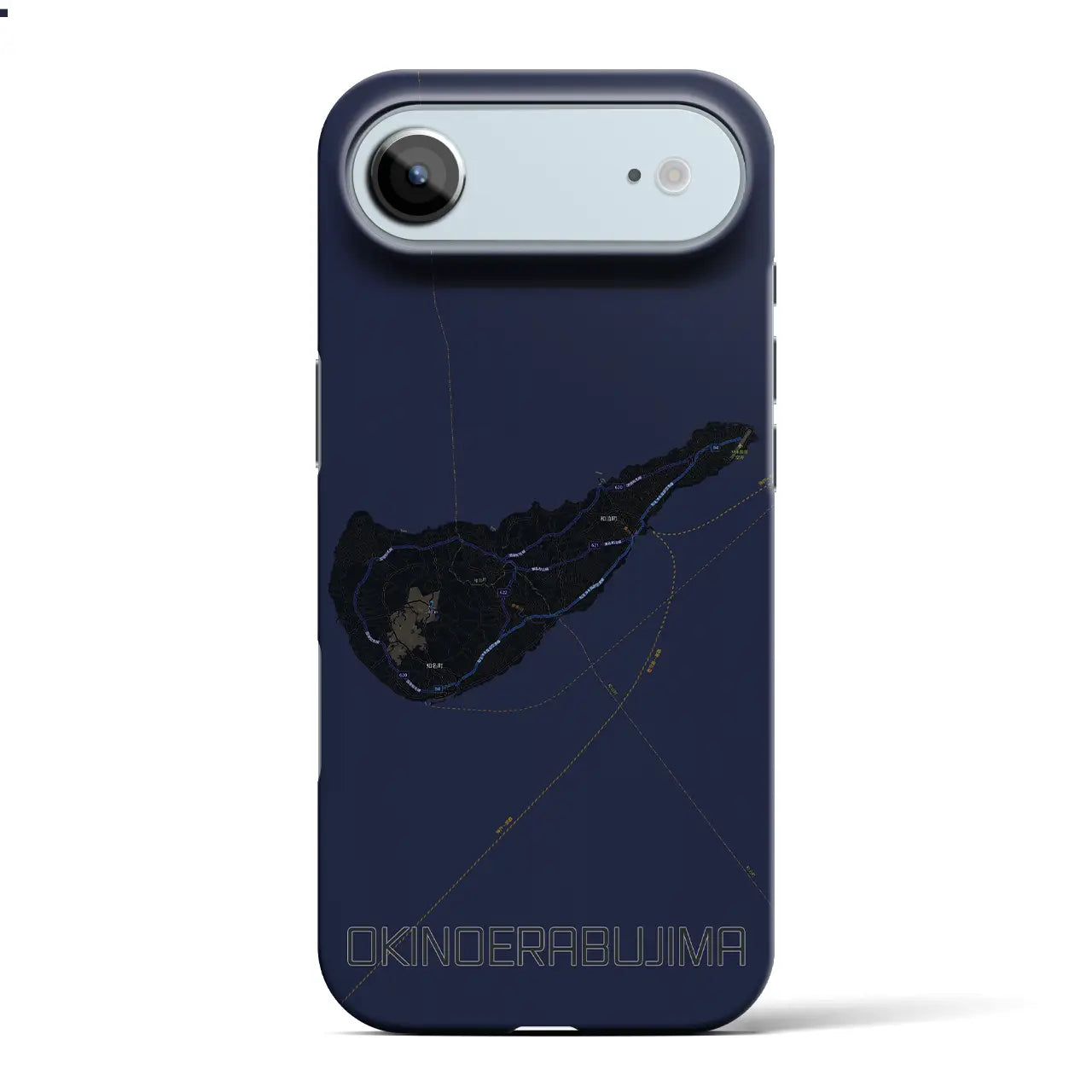 【沖永良部島(鹿児島県)】地図柄iPhoneケース(バックカバータイプ)