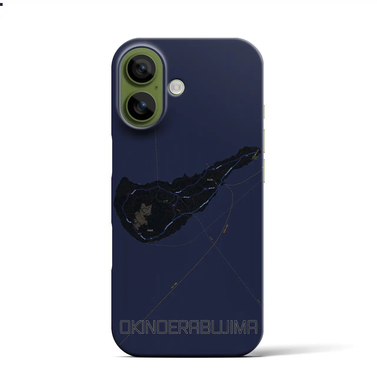【沖永良部島(鹿児島県)】地図柄iPhoneケース(バックカバータイプ)