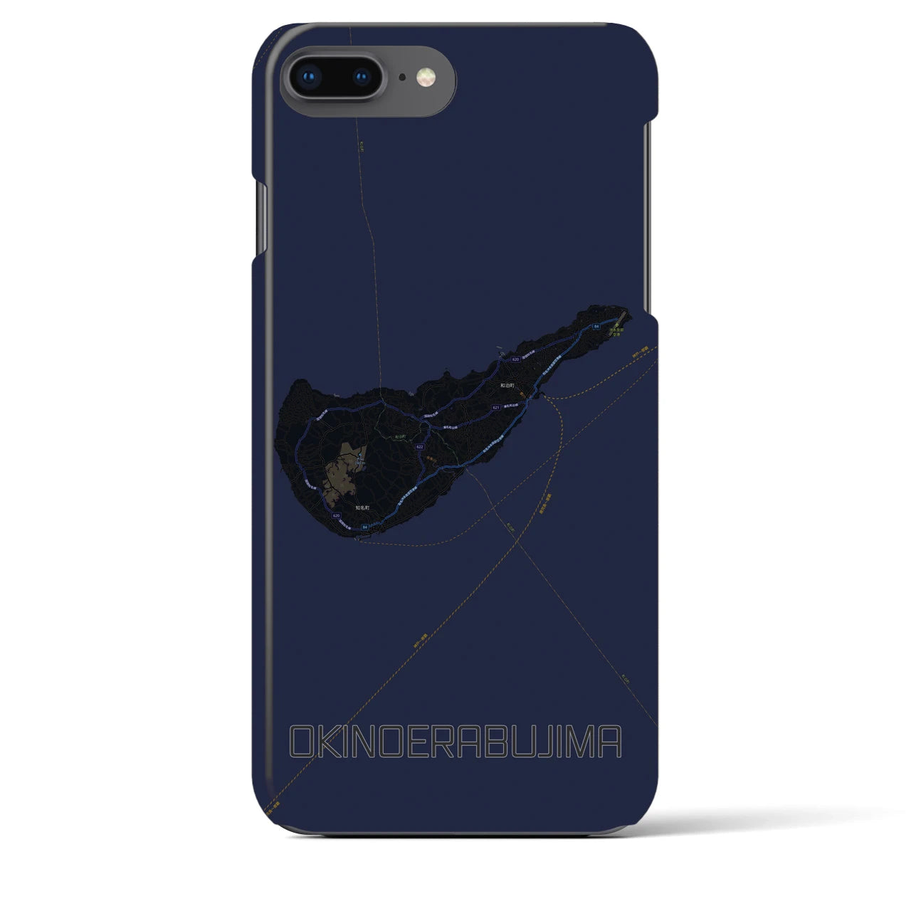 【沖永良部島(鹿児島県)】地図柄iPhoneケース(バックカバータイプ)