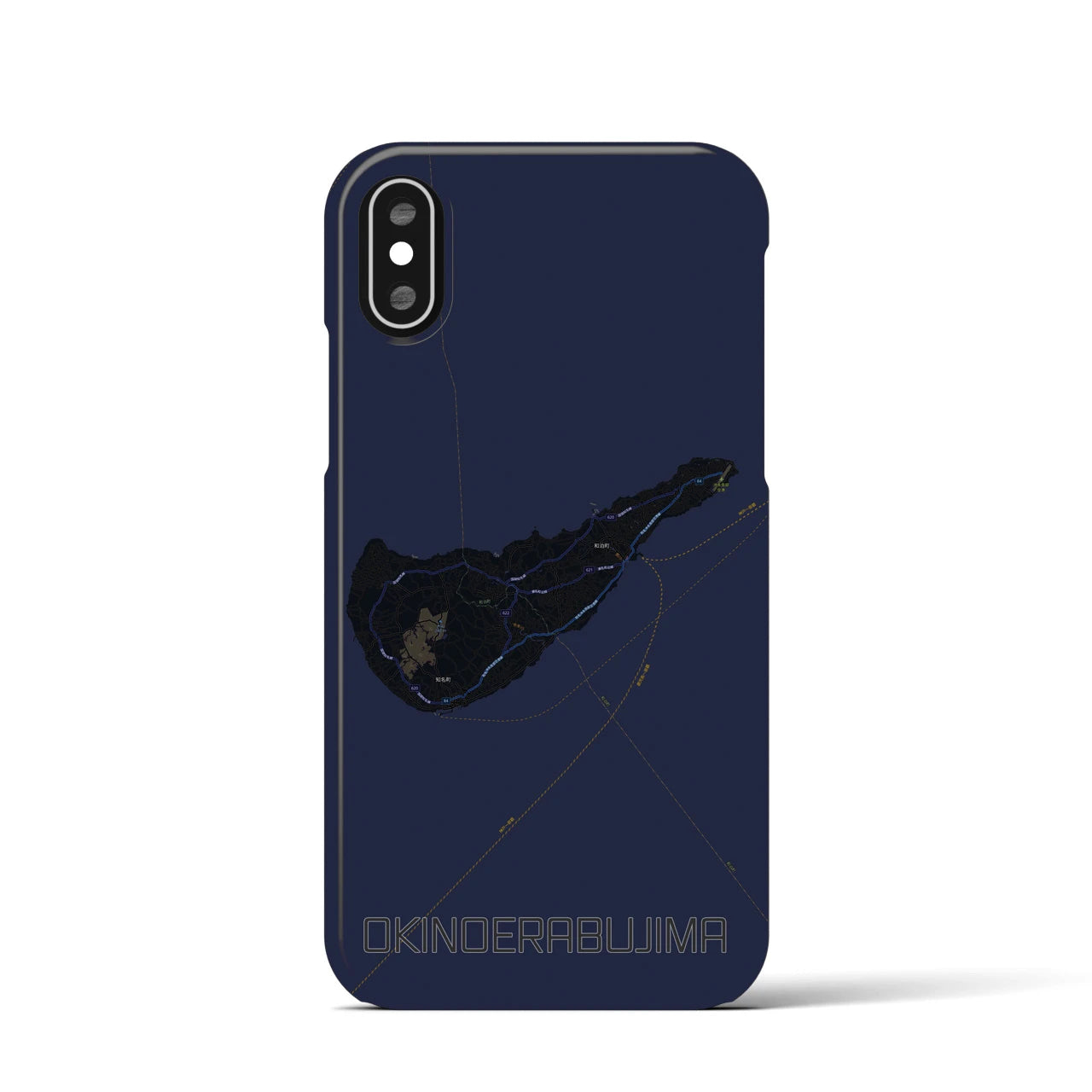 【沖永良部島(鹿児島県)】地図柄iPhoneケース(バックカバータイプ)