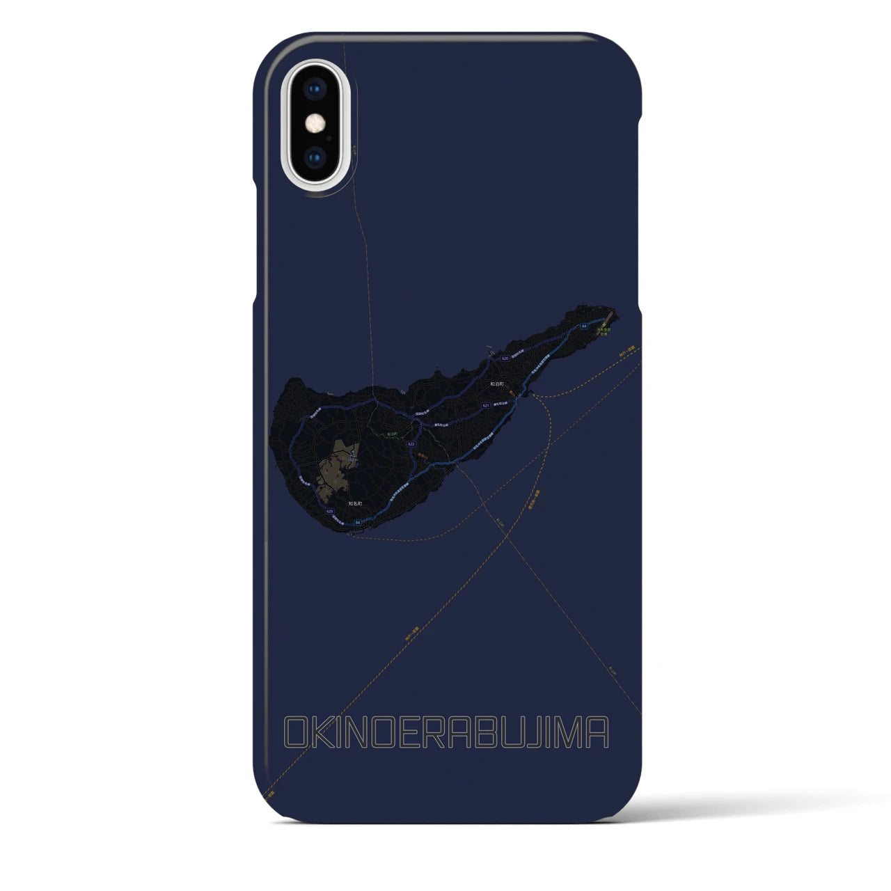 【沖永良部島(鹿児島県)】地図柄iPhoneケース(バックカバータイプ)