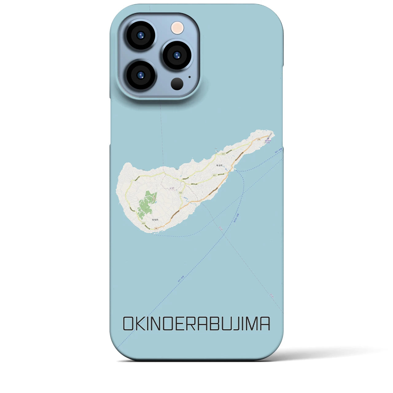【沖永良部島(鹿児島県)】地図柄iPhoneケース(バックカバータイプ)
