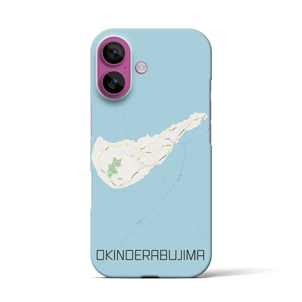 【沖永良部島(鹿児島県)】地図柄iPhoneケース(バックカバータイプ)