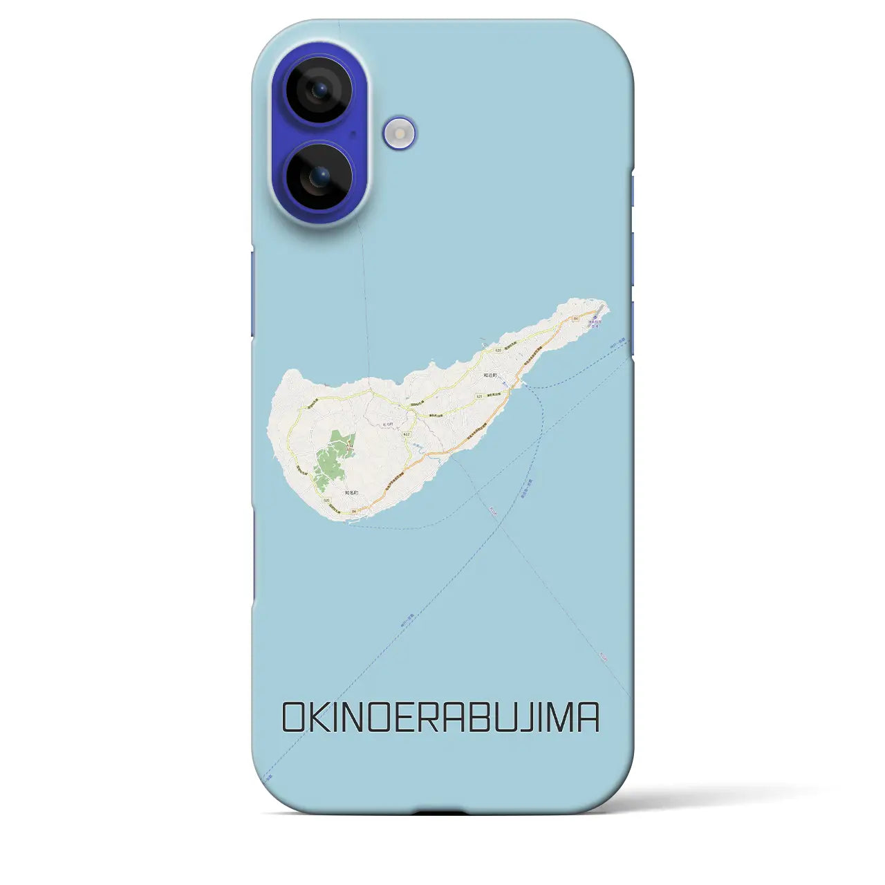 【沖永良部島(鹿児島県)】地図柄iPhoneケース(バックカバータイプ)ブラック・iPhone 16 Pro Max 用
