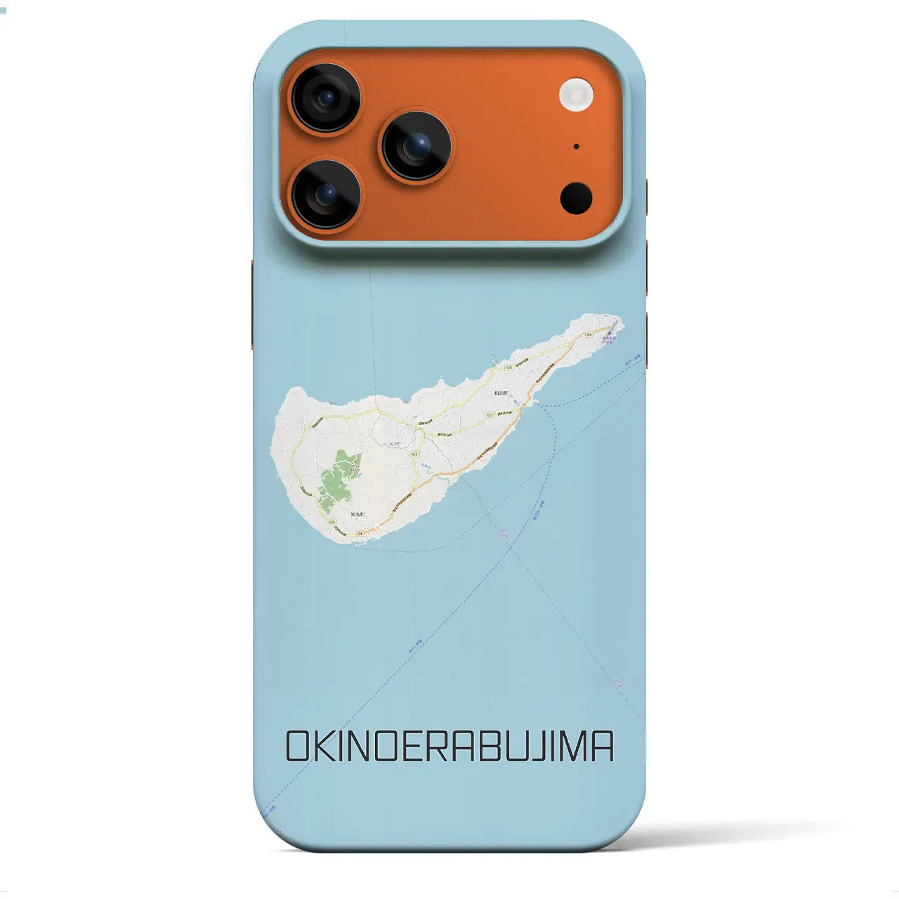 【沖永良部島(鹿児島県)】地図柄iPhoneケース(バックカバータイプ)