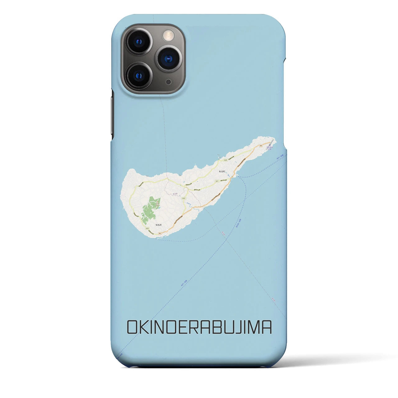 【沖永良部島(鹿児島県)】地図柄iPhoneケース(バックカバータイプ)