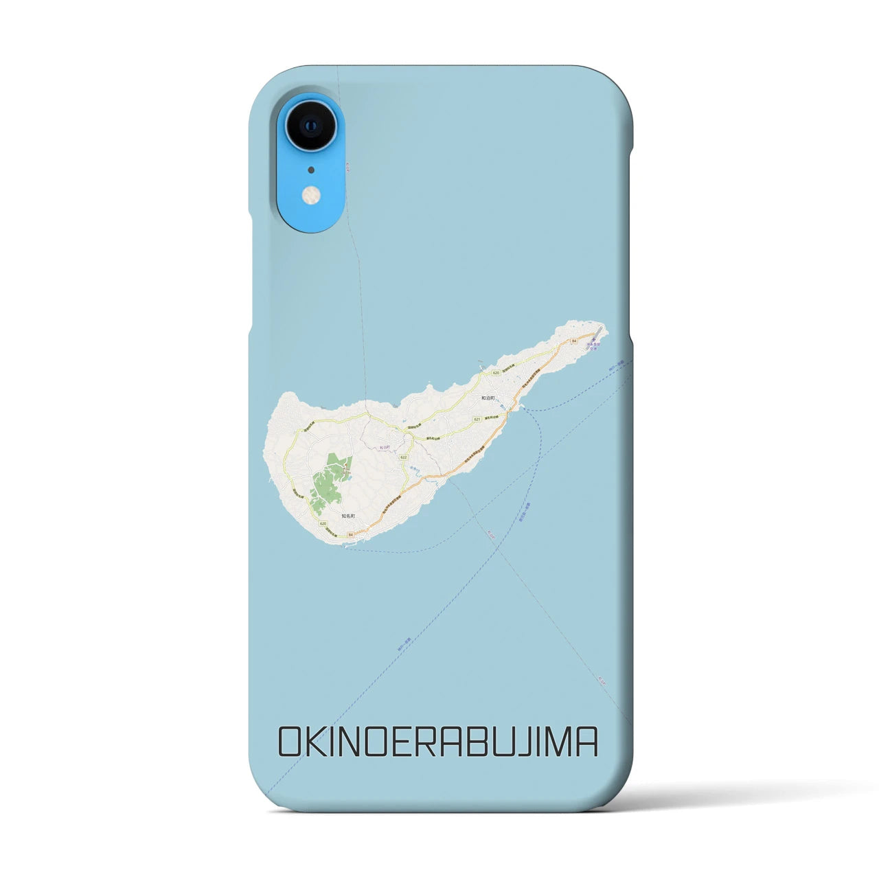 【沖永良部島(鹿児島県)】地図柄iPhoneケース(バックカバータイプ)